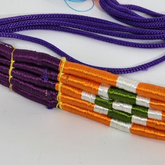 Colorful Round Hand Woven Tribal for Friendship Bow and Arrow Tie Belt Vintage - Picture 7 of 12